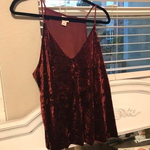 Mossimo Supply Co. Tops - Velvet burgundy tank top Mossimo Supply Co. Tops - Velvet burgundy tank top
